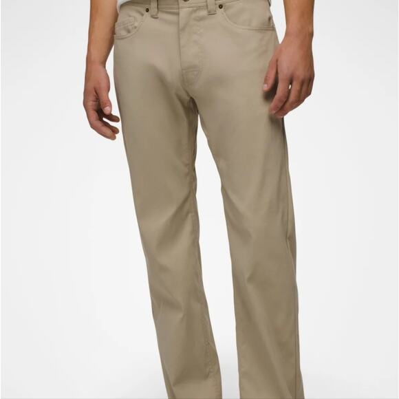 NEW Prana Brion Stretch Zion Men's Tan Straight-Leg Pants Sandbar Tan 30x24 - Picture 3 of 13